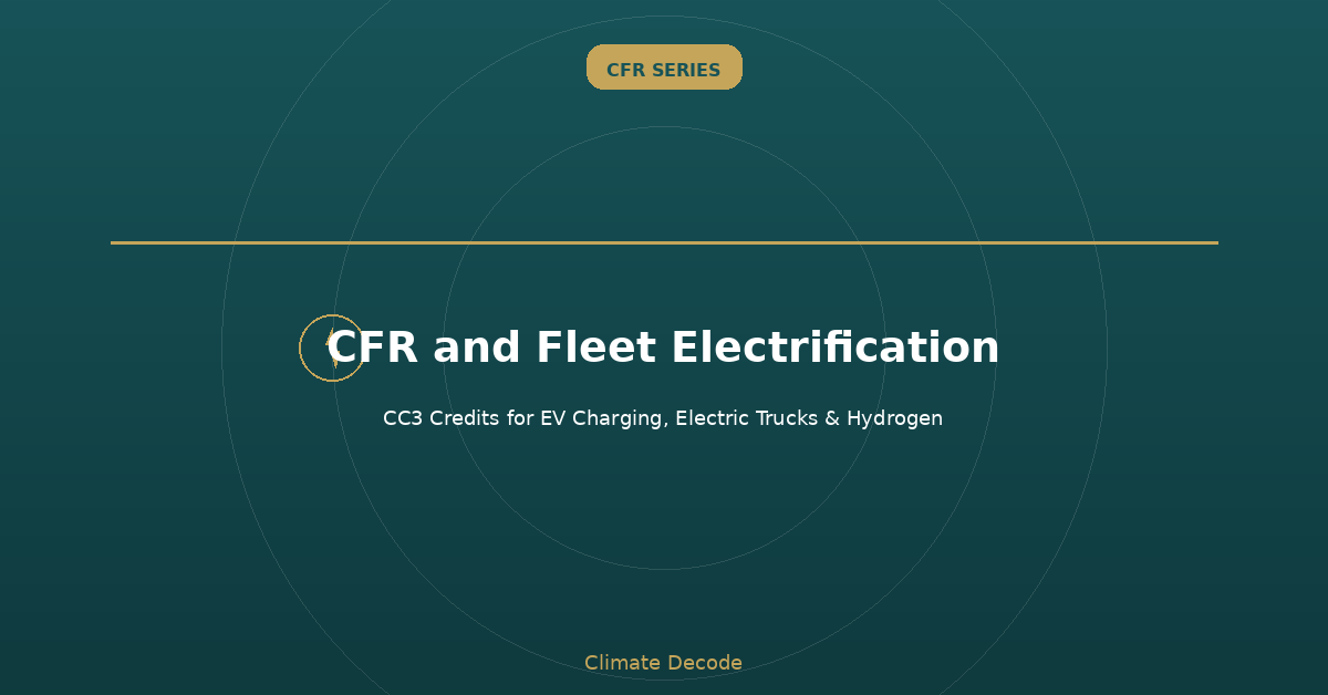Fleet Electrification — Earning Carbon Credits Under Canada's CFR